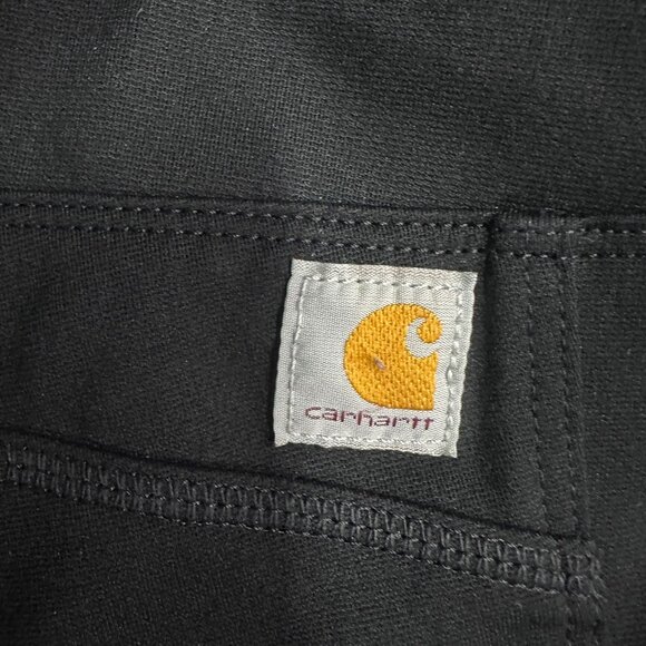 Carhartt Womens XS 0-2 Black Fitted Utility Leggings Stretch Zip Pockets Logo - Picture 11 of 13